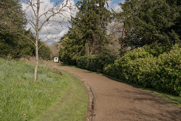 Sunny walk around Petworth House gardens, West Sussex, England, April 2024