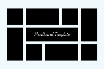 Top view Moodboard Frame Collage Template Vector and text space