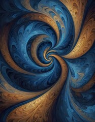 Radiant Swirls in Pronounced Golden Tones, Generative AI