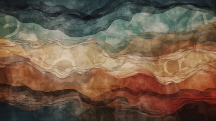 Abstract wavy background with soft colours. Beige and blue wavy background. - obrazy, fototapety, plakaty