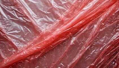 Red Serenity: Abstract Texture of Wrinkled Plastic Wrap for Wallpaper