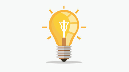 Bulb light isolated icon flat vector 