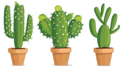 Crédence de cuisine en verre imprimé Cactus en pot Cactus vector illustration flat vector isolated on white