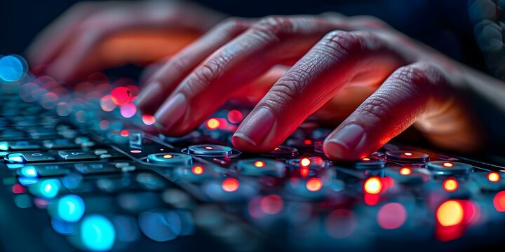 Student using a Braille reader to complete an assignment enhancing accessibility and learning for visually impaired individuals. Concept Braille Reader, Accessibility, Visually Impaired Education