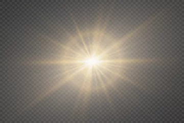 Poster Star light effect. An explosion of rays with a glare on a transparent background. © Hanna