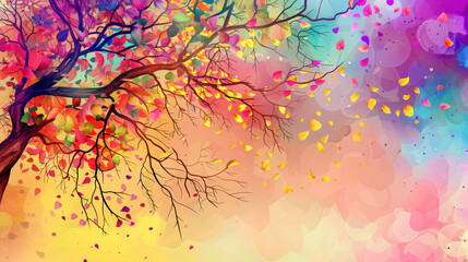 tree with colorful leaves.