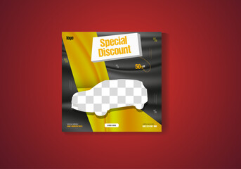 Creative silk effect product car social media post design .