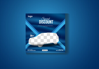 Creative silk effect product car social media post design .