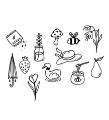 hand drawn cute doodles element design.
