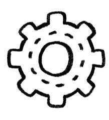 hand drawn cog element design.