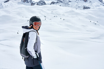 Picutre of woman on ski in Madonna di Campiglio