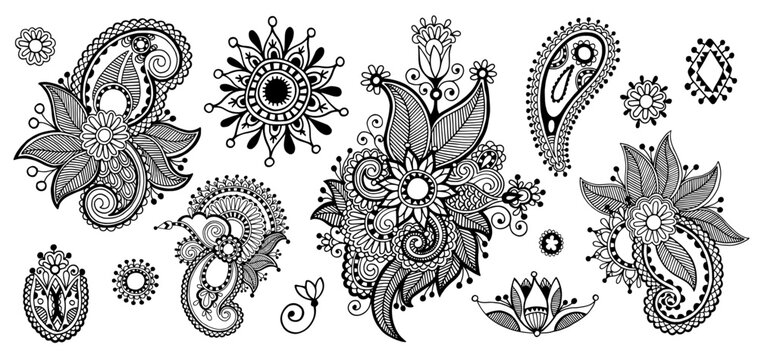Mehndi henna tattoo vector design
