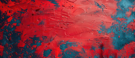 old abstract red and blue paint on wall