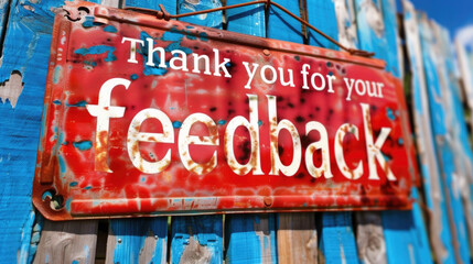 Grunge red sign with white text that reads Thank You for Your Facebook