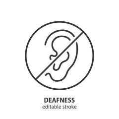Symbol of deafness line icon. Editable stroke. Vector illustration. - 774862014
