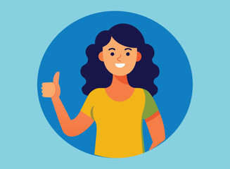 woman with thumbs up in the air enjoys life