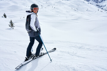 Picutre of woman on ski in Madonna di Campiglio