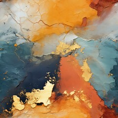 Seamless abstract acrylic golden texture background