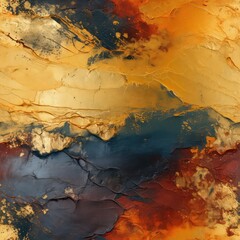 Seamless abstract acrylic golden texture background