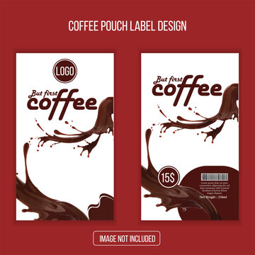 coffee pouch label design template 