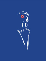 Marianne française, symbole de la révolution française en train de prier pour la liberté, égalité et la fraternité