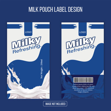 milk pouch label design template 