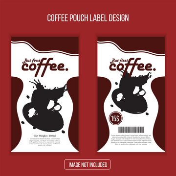 coffee pouch label design template 