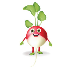 Turnip character. funny cartoon smiling turnip character. Semi-realistic turnip character. Happy vegetable vector illustration. Cartoon turnip vector for children's books.