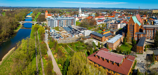 View of city of Oswiecim in Poland, where Nazi Auschwitz concentration camp is located