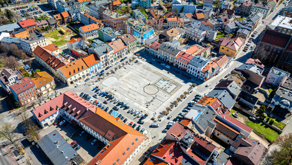 View of city of Oswiecim in Poland, where Nazi Auschwitz concentration camp is located