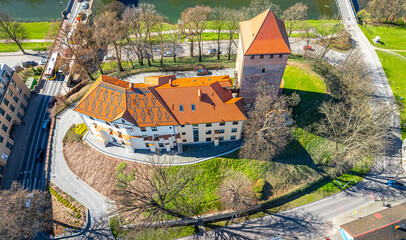 View of city of Oswiecim in Poland, where Nazi Auschwitz concentration camp is located