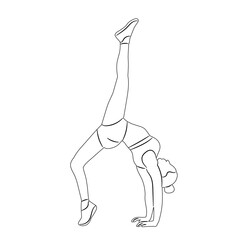 girl gymnast sketch on white background vector