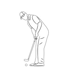 man playing golf sketch on white background vector
