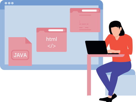 The guy is working on web codings.