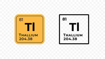 Thallium, chemical element of the periodic table vector design - obrazy, fototapety, plakaty