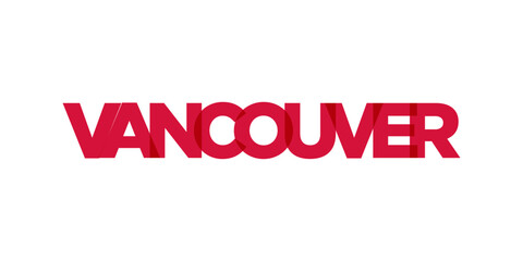 Fototapeta na wymiar Vancouver in the Canada emblem. The design features a geometric style, vector illustration with bold typography in a modern font. The graphic slogan lettering.