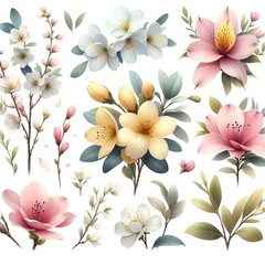 Spring Flowers Collection Illustrations