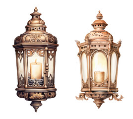 Vintage lanterns with intricate designs