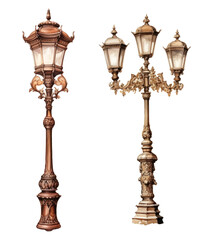 Fototapeta na wymiar Ornate street lamps in vintage style