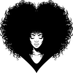Black woman SVG,  Afro woman SVG, black woman silhouette svg, strong black woman svg, black woman heart svg, black afro woman svg