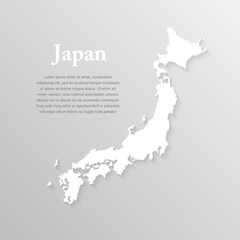 Fototapeta premium Minimal white map Japan, template Asia country