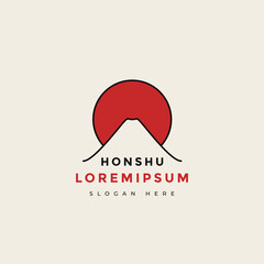 fuji mountain japanese travel logo design graphic vector