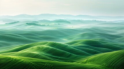 Rolling green hills, abstract ESG concepts