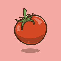 Fresh Red Tomato Cartoon. Vegetables Illustration Theme.