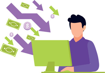 The boy is working on the monitor.