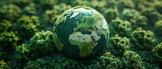 Obraz na płótnie Canvas Green governance globe, ESG fostering sustainable landscapes