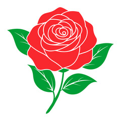 Fototapeta premium Red rose flower SVG file transparent background
