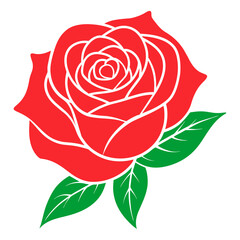 Red rose flower SVG file transparent background