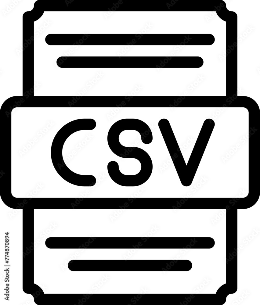 Poster csv icons file type. spreadsheet files document icon with outline design. vector illustration