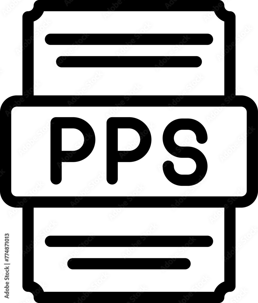 Poster pps icons file type. spreadsheet files document icon with outline design. vector illustration